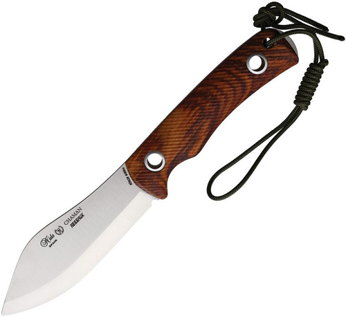 Nieto Chaman Nessmuk Fixed Knife Grooved Cocobolo Wood Handle Satin N690 Blade NIE147C