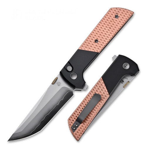 North Mountain Blade Chop 2 Button Lock Folder Aluminum Diamond Copper San Mai NMB2407CUDI
