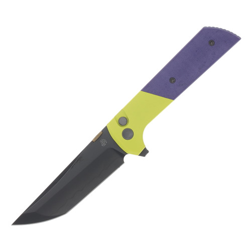 North Mountain Blade Chop 2 Button Lock Folder Purple-Yellow Cerakote Aluminum NMB2407PRGRD