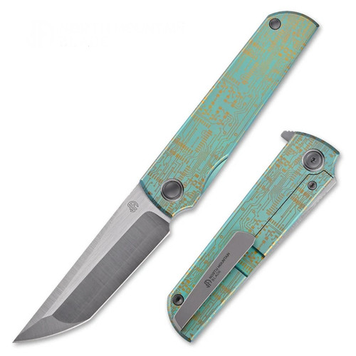 North Mountain Blade x Lee Williams Collab The Zen Framelock TI Teal Tanto San Mai