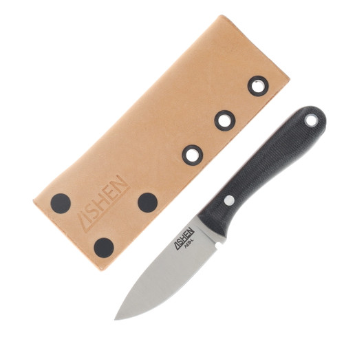 Lishen Knives Little Holston Drop Point Fixed Blade Knife Black Canvas Micarta LKLHDPBKCAN