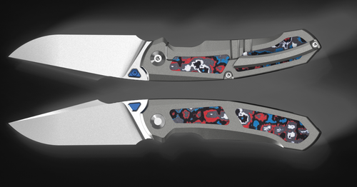 Kizer Feweed XL Folding Knife Satin S90V/Nebula FatCarbon and Titanium KI4694A2