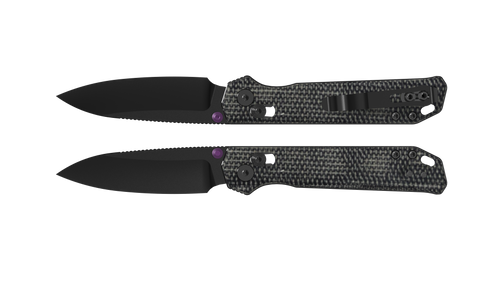 Kizer Begleiter 2.9 Folding Knife Black PVD BD1N/Black Norplex UltreX Micarta with Purple Accents V3458.2CDA1