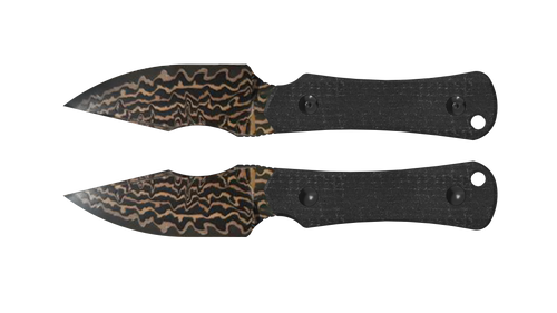 Kizer Bone Fixed Blade Knife Acid Washed Copper Damascus/Black Micarta 1122A2