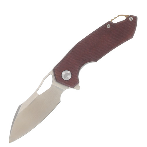 Ferramonster Glideman Folder Satin 154CM Blade Red Canvas Micarta Handle FM23003CP - B