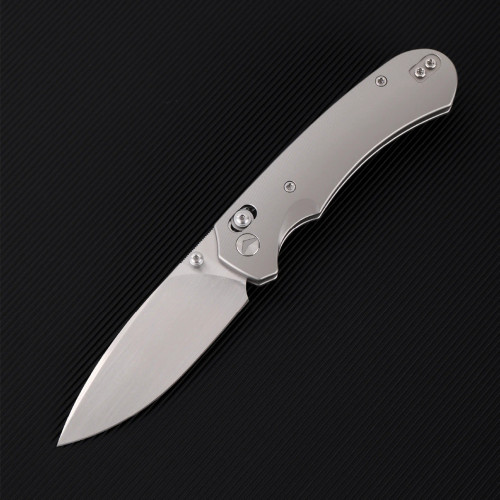 Ferramonster Spectrum Folder Hand Rubbed Satin M390 Blade Grey TI Handle