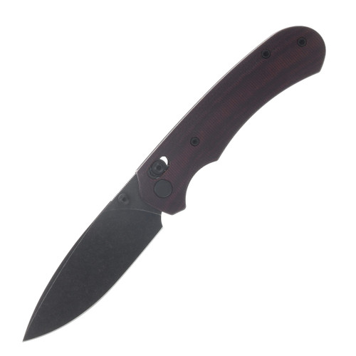 Ferramonster Spectrum Folder Black STN WSH 154CM Blade Red Canvas Micarta Handle FM23004CP - B