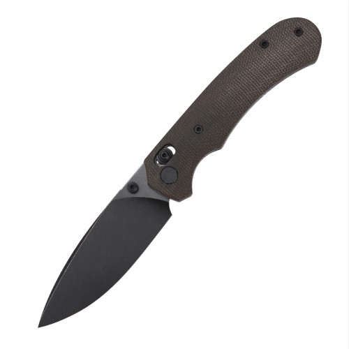 Ferramonster Spectrum Folder Black STN WSH 154 CM Blade OD Green Canvas Micarta Handle