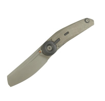 Reate VK-CLU Folder Dark Washed Elmax Blade TI Dark Washed Handle Zirconium Bead Blast Clip REVK-CLU1