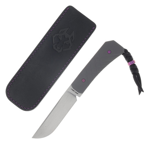 Jack Wolf Pioneer FixEDC Titanium Cross Hatch 2 Satin S90V W/Paracord and Sheath