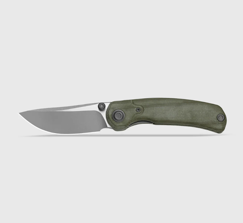 Kizer Pioneer Folder Green Micarta Handle STN WSH and Flat Brushed Gray PVD 14C28N Blade ZX-FK03M4