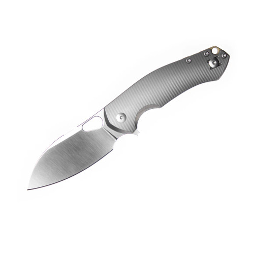 GiantMouse ACE Biblio-XL Folder Satin Magnacut Blade Textured Titanium Handle