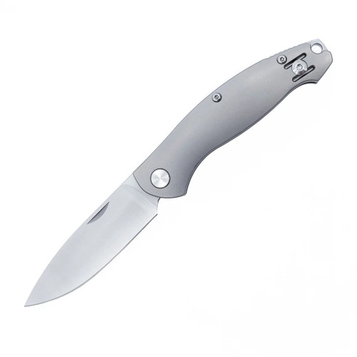 GiantMouse ACE Farley V1 Folding Knife Satin Elmax Blade Titanium Handle GMFARLEY-TITANIUM