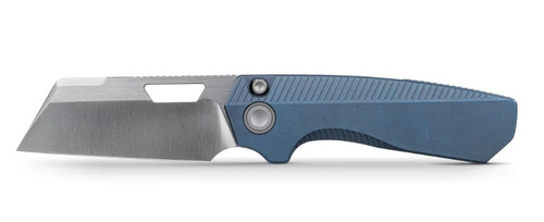 Vosteed Nip-L Folding Knife Satin and Brushed Elmax Blade Blue Titanium Handle A4202