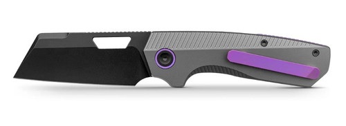 Vosteed Nip-L Left Hand Folding Knife Blk STN WSH Elmax Blade Dim Gray TI Handle A4206