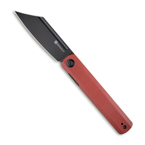 Sencut Bronte Folding Knife Burgundy G-10 Handle Black Stonewashed 9Cr18MoV Blade