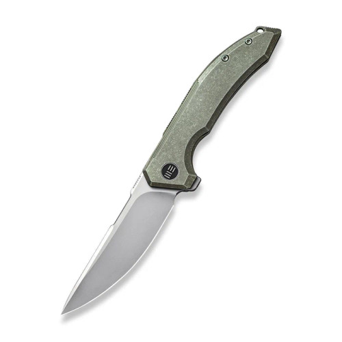 WE Knife Co Quixotic Folding Knife Green Titanium Handle Bead Blasted 20CV Blade WE21016-4