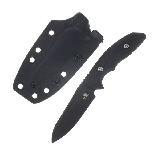 Hinderer Flashpoint Fixed Knife Black DLC Magnacut Sheepsfoot Blade Black G10 Handle KFPSHFDLCBK