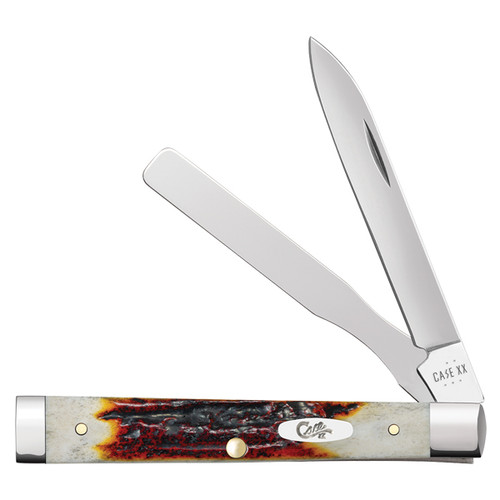 Case XX Baby Doc 2025 Vault Release Folding Knife Red Stag Antler/Oval Script Shield CA09573