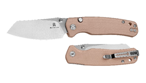 Bestechman Cicada's Wing Top Liner Lock Folder Champagne G-10 Handle Satin 10Cr15CoMoV Blade BMK24C