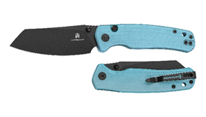 Bestechman Cicada's Wing Top Liner Lock Folder Misty Blue G-10 Handle Black PVD 10Cr15CoMoV Blade BMK24G