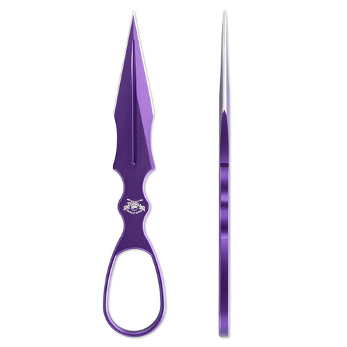 Skallywag Tactical Aluminum Dagger Purple D2 Sheath SWD2DPUR