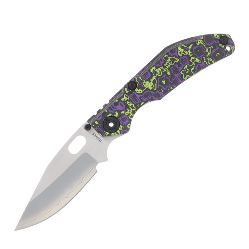 North Mountain Blade BBNM Framelock Folder Purple and Yellow Ceramic CF NMB2521PRGR