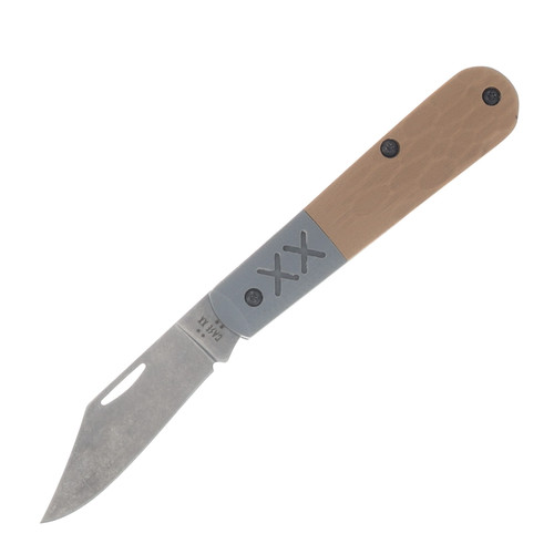 Case XX Crossroads Series XR Barlow Folding Knife Coyote Jigged G-10 with Battleship Gray Bolster CA44688