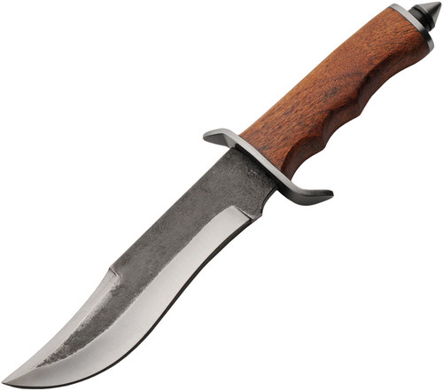 Carbon Steel Bowie Wood Handle  W/Pommel Spike and Sheath HS4473