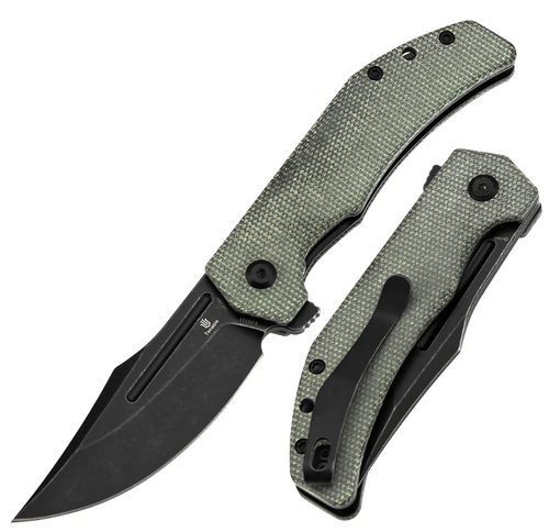 Tenable Orion Linerlock Folding Knife Blackwash 14C28N/Green Micarta