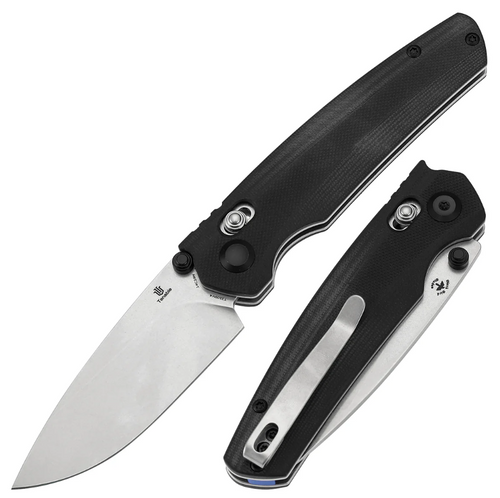 Tenable Raven Crossbar Lock Folding Knife Stonewash 14C28N/Black G-10 T2109V4