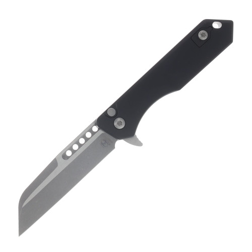 Heretic Jinn Manual Folding Knife Battleworn Magnacut Blade Black Chassis H213-5A