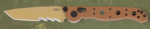 Columbia River M16-10XD Folder Tan GRN Handle TiNi 8Cr14MoV Veff Serrated Blade CRM16-10XD