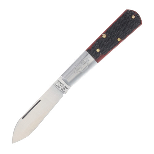 New York Knife Co. 1-Bld Barlow Red Jigged Bone Folding Knife NYK1506-RJB