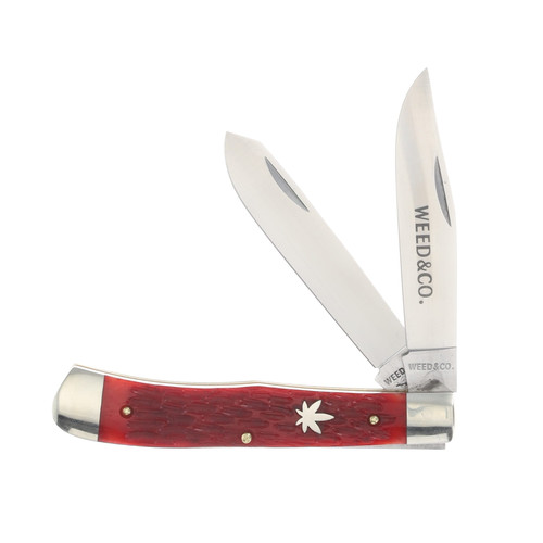 Weed & Co. 2024 2-Bld. Trapper Red Jigged Bone Handle Folding Knife WC5219-RJB