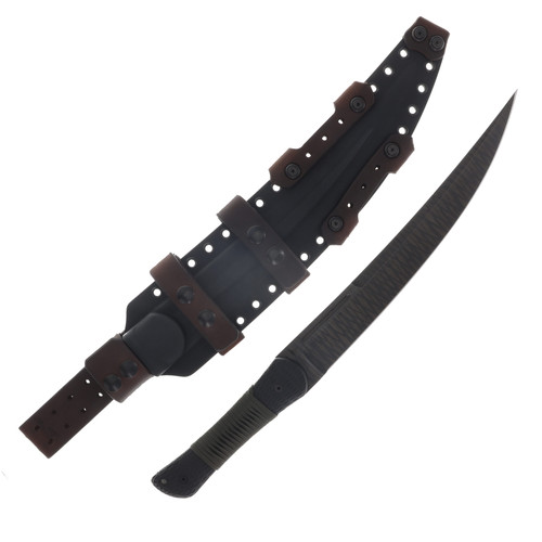 Miller Brothers M-34 Short Sword Black Sheath Brown Accents Black Handle OD Paracord M-34BKBNSBKHODP