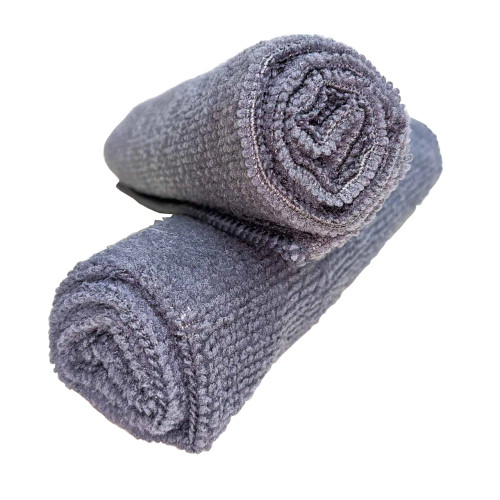 Flitz Premium Microfiber Polishing Cloths 12in x 12in 2-Pack Dark Gray