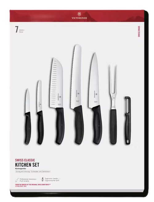 Victorinox Swiss Classic 7-Piece Kitchen Set (Black Handles)