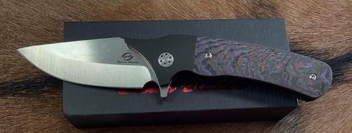 Beans Blades Javelin Folder -  Fat Carbon Purple Haze Handle Satin M390 Blade BBJAVELINFCPH
