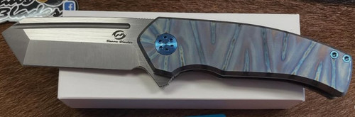 Beans Blades Mini Warrior Folder - TI Flame Smooth Body Handle Satin M390 Blade