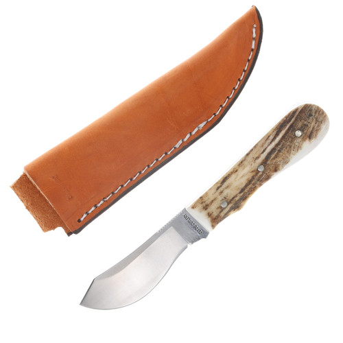 Clyde Cutlery Co. Caper Elk Stag Handle Fixed Blade W/Sheath CLYDE-ES