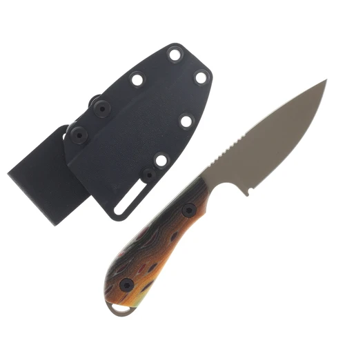 White River SMKW Exclusive Custom Model 1 Fixed Blade Knife FDE PVD S90V Brown Trout G-Carta WRM1-GCRTBT