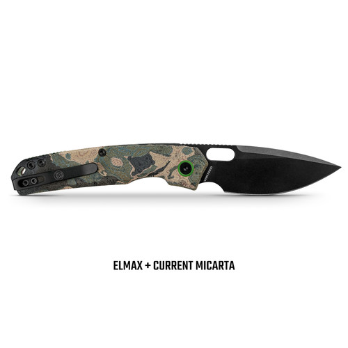 Vosteed Psyop Folder Canvas Rag Burl - Blue Current Micarta