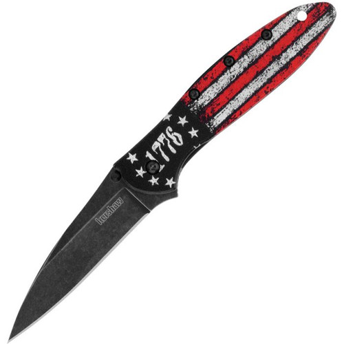 Kershaw Leek Assisted Open Folding Knife Blackwash/1776 Ken Onion Design KS1660ROSSBW
