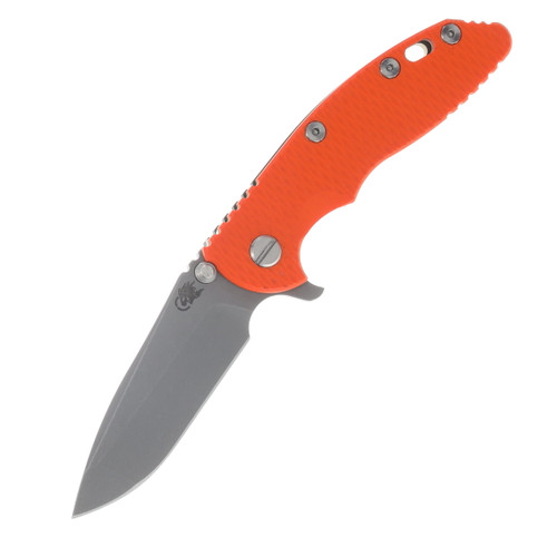 Hinderer XM-18 3.25 Flipper Folding Knife Magnacut Spanto/Orange G-10 and Battle Bronze Titanium KXM325SPANFBBZOR