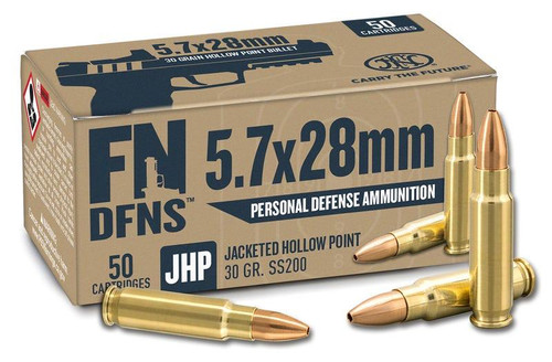 FN DFNS SS200 5.7x28mm JHP 30gr Personal Defense Ammo 50rd Box
