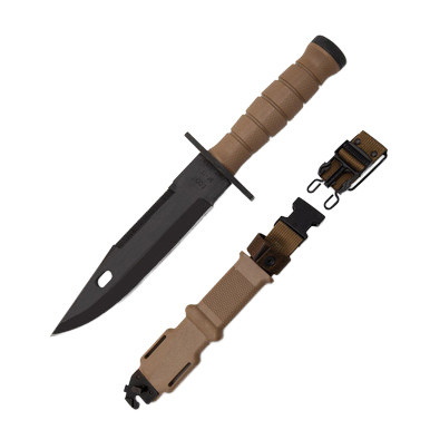 Ontario Knife Co. M11 EOD  Fixed Blade Knife Black Bayonet/Tan Kraton