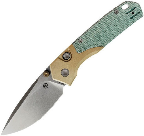 Vosteed Psyop Top Linerlock Folding Knife (Satin, S35VN, Teal Micarta)