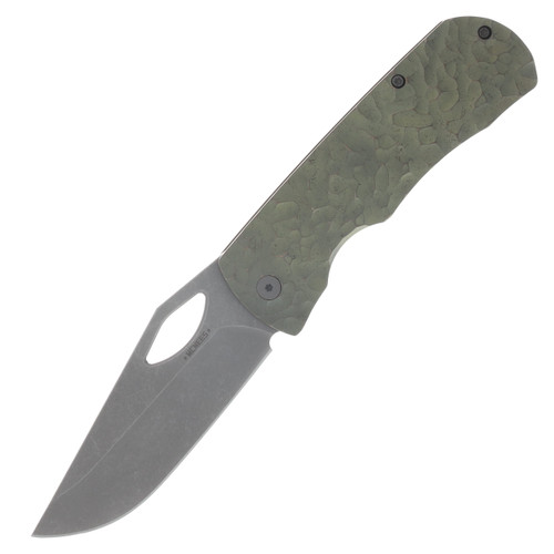 McNees 3.75 Dixon Folding Knife Satin Stonewash Magnacut Green/Bronze Atomic Rock with Stonewash Hardware MCDIXROCKGNBZ