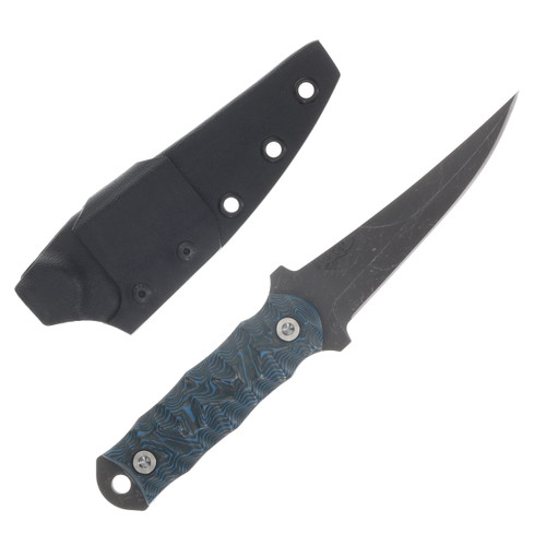Half Face Blades Combat Filet Fixed Blade Arctic Storm Carbon Fiber TI Acid Etch Blade HFCFASCF